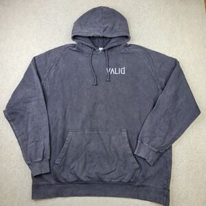 VTG Lane Seven Valid Hoodie Unisex  3XL Gray Cotton Raglan Sleeve Sweatshirt